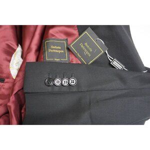 Sartoria Partenopea Black Herringbone Striped Sport Coat Jacket 42R 52EU NEW